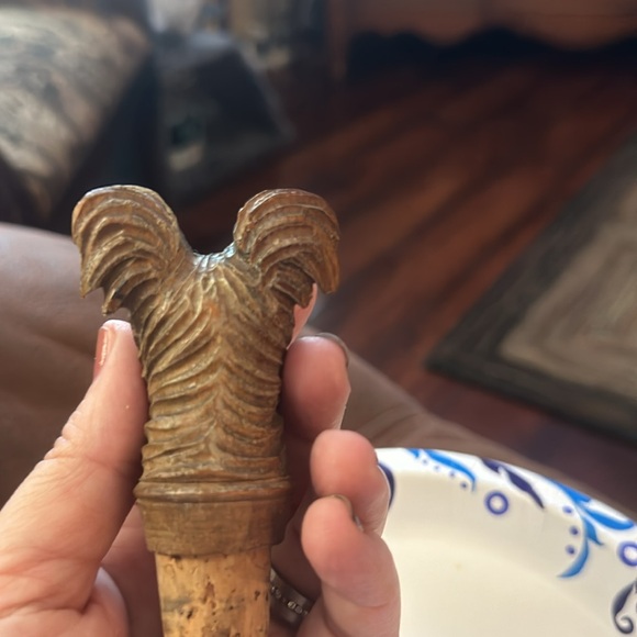 Vintage Anri hand carved Terrier wine stopper , with cork. - Picture 4 of 7